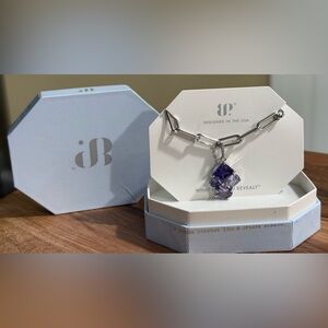 Bomb Party NK50159 Just Put It In The Bag Amethyst CZ Necklace New NIB